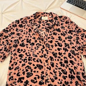 Pink casually animal print dress